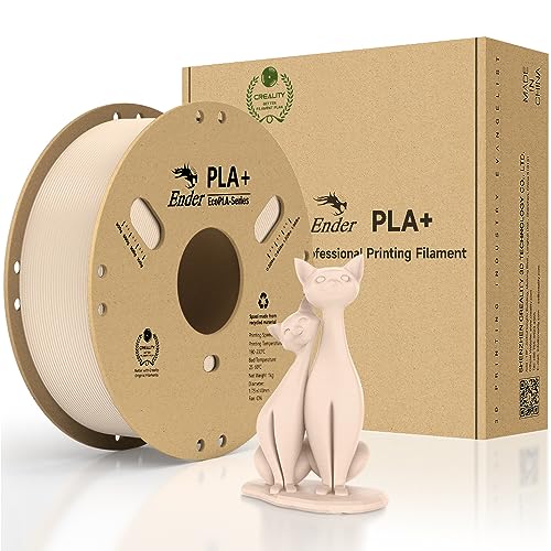 Offizielles Creality PLA+ Filament, 1,75 mm PLA Plus, PLA Pro 3D-Drucker-Filament, stärkere Zähigkeit, glatter Druck, Maßgenauigkeit +/- 0,02 mm, 1 kg Rolle, Kartonspule (Beige)