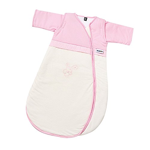 Gesslein 771143 Bubou Babyschlafsack mit abnehmbaren Ärmeln: Temperaturregulierender Ganzjahreschlafsack für Neugeborene, Baby Größe 70 cm, beige/rosa