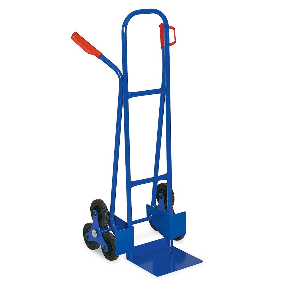 Treppenkarre aus Stahl, Farbe blau, Tragkraft 175 kg, BxTxH 520x560x1210 mm