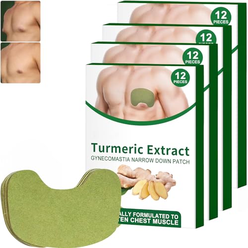 Turmeric Gynecomastia Compress Patch, Gynecomastia Treatment, Gynecomastia Tightening Ginger Patch, Gynecomastia Cellulite Melting Patch for Men (48Pcs)