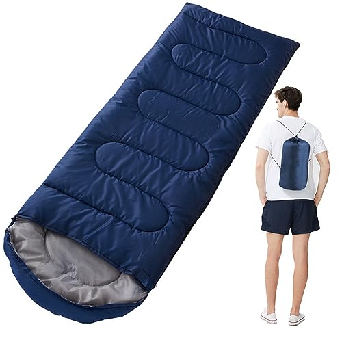 Schlafsack 3 Jahreszeiten, Schlafsäcke Für Erwachsene, Handgepäck-Schlafsack Für Erwachsene, Ausrüstung Für Reisen Und Im Freien (Navy Blue,2.4kg)