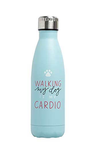 Pearhead Walking My Dog Wasserflasche, doppelwandige Stahl-Wasserflasche, hält Flüssigkeiten kalt oder heiß, Haustier-Themen-Wasserflasche, Hundebesitzer