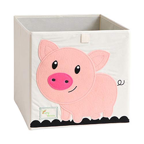 Cartoon Aufbewahrungswürfel Leinwand faltbare Spielzeug Aufbewahrungsbox für Kinder (Schwein)