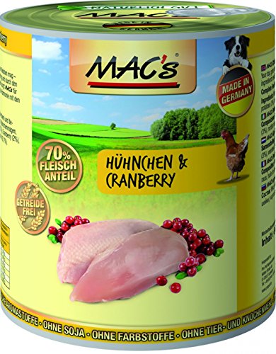 Mac's Hundefutter getreidefrei Hühnchen & Cranberry, 800 g