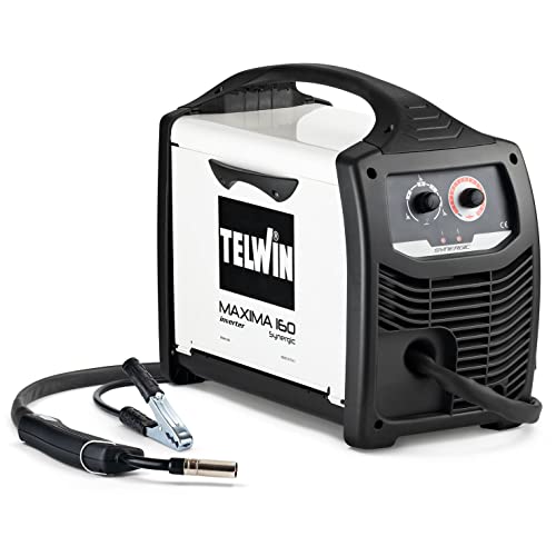 Telwin S.p.A. 816085 Maxima 160 Synergic Inverterschweissgerät für Das Mig-Mag/Flux/Brazing Schweissen, 230 V, Weiß