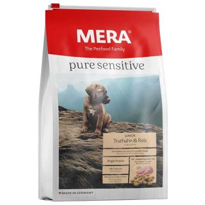 MERA Pure Sensitive Junior Truthahn & Reis Spezielle Ernährung für wachsende Hunde mit besonderen Nährstoffbedarf Sparpack: 2 x 12,5 kg