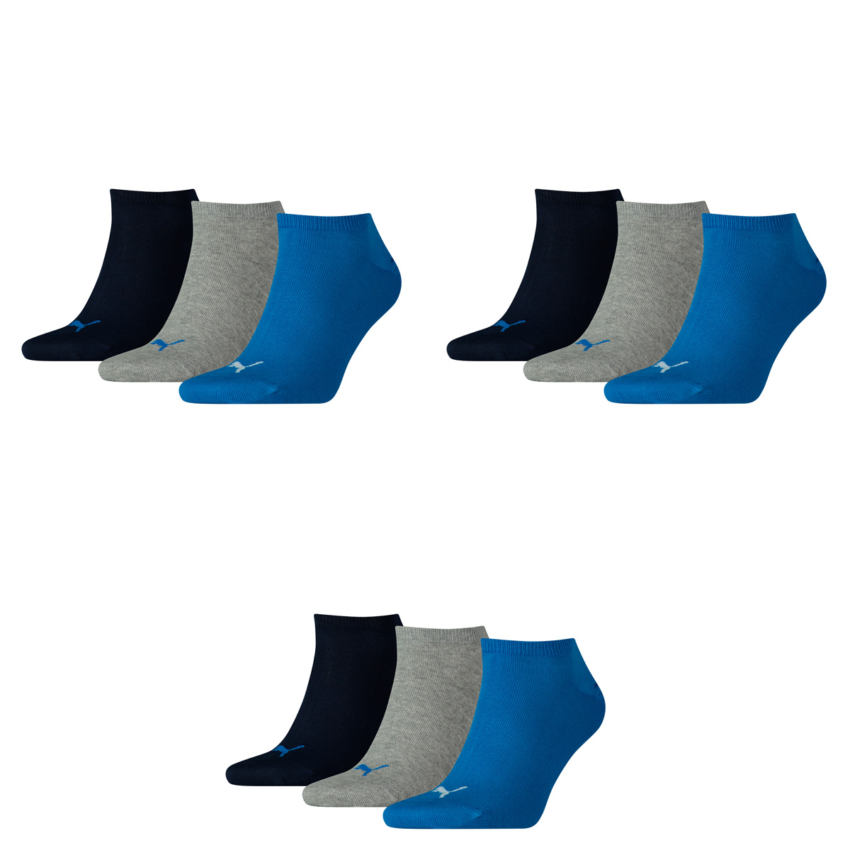 PUMA Herren UNISEX SNEAKER PLAIN 3P Socken, blue/Grey melange, 39-42 (3er Pack)