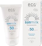 eco cosmetics Sonnenmilch LSF 50 mit Himbeere und Granatapfel (2 x 75 ml)