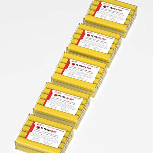 TFC SuperClay I dauerplastische Knete I Modelliermasse I hergestellt aus hochwertigen Wachsen (100% Bienenwachs) und Ölen I gelb, 5x500g