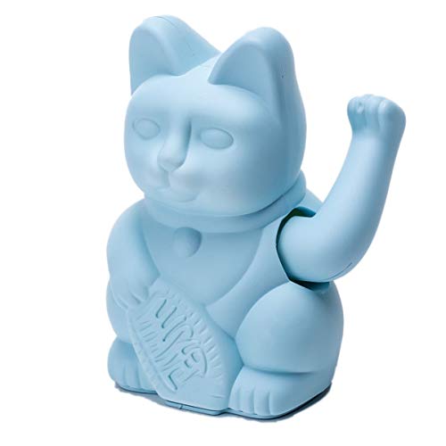 Donkey Products - Lucky Cat Blue - blaue Winkekatze | Japanische Deko-Katze in stylischem matt-Farbton, ca. 15 x 10,5 cm