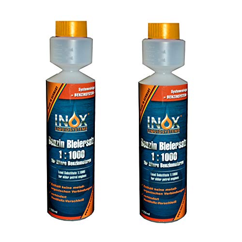 INOX® Benzin Blei Ersatz 1:1000, 2 x 250 ml - Kraftstoffadditiv für ältere Benzinmotoren gegen Leistungsabfall und Motorschäden