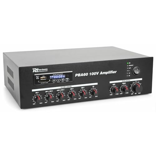 Power Dynamics PBA60 100 V Verstärker 60 W MP3-Player, Tuner und Bluetooth