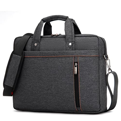 QZH wasserdichte Laptoptasche, erweitertes Mehrzweck-Design, Airbag, stoßfeste Business-Notebook-Schulter (schwarz, 14 Zoll)