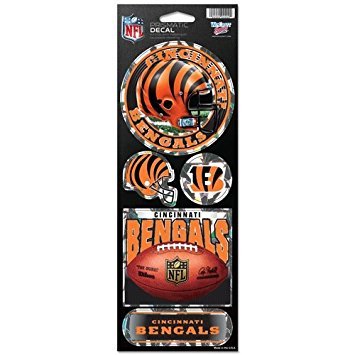 NFL Cincinnati Bengals Prismatische Aufkleber, Teamfarbe, Einheitsgröße