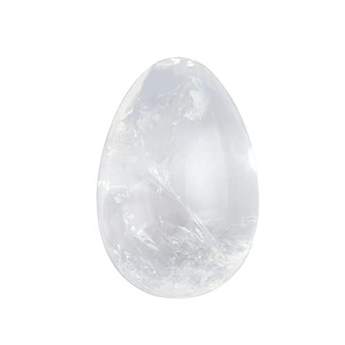 Yoni-Ei für Kegel-Übungen, 1 Stück, 45 x 35 mm, ungebohrt, natürliches Bergkristall-Ei für Frauen, Kegel-Übung, Yoni-Ei, Jade-Ei