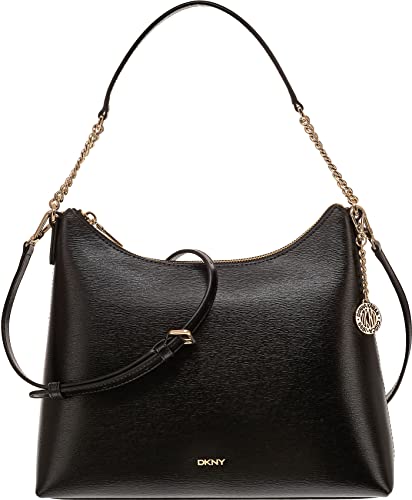 DKNY Women's Bryant Hobo Bag, Black/Gold, One Size