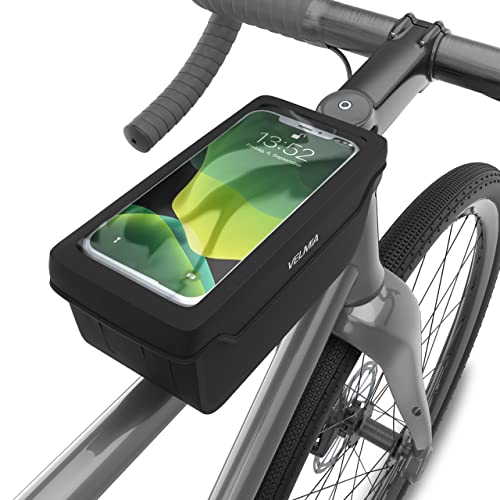 VELMIA Innovative Fahrradtasche mit Magnetverschluss I funktioniert als Rahmentasche und Lenkertasche I Fahrrad zubehör, lenkertasche Fahrrad, rahmentasche Fahrrad, fahrradtasche Lenker