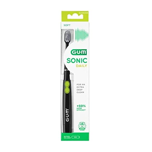 GUM ActiVital Sonic Schallzahnbürste mit Batterie, 1 Schallzahnbürste weiß oder schwarz