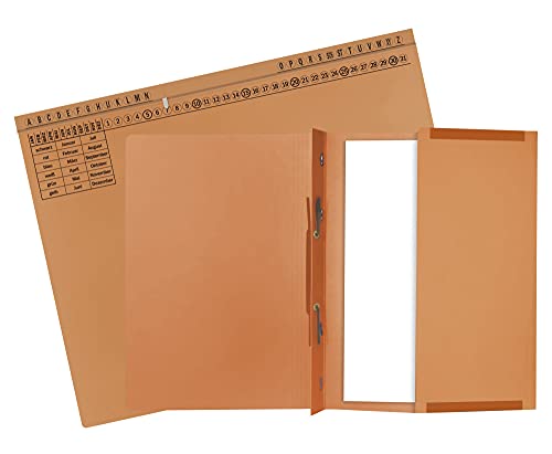 Exacompta 371109B Packung mit 25 Kanzlei Hängehefter Exaflex Premium (aus extra starkem Karton, 320 g/qm, mit großer dehnbaren Tasche zur Aufnahme von losem Schriftgut) 1 Pack orange