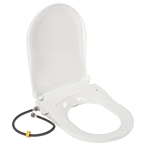 Bidet WC Sitz mit integriertem Dusch，WC für Intimpflege Toilettensitz，WC-Sitz Integriertem Dusch Anwendbar Toilette Loch Spacing Range 11.5-16.5cm，Weiß
