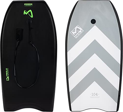 MESLE Bodyboard Speed Skin, für Kinder & Erwachsene bis 100 kg, großes Schwimmbrett zum Surfen & Wellenreiten am Strand, für Anfänger & Fortgeschrittene, Länge:39'' (99 cm), Farbe:schwarz