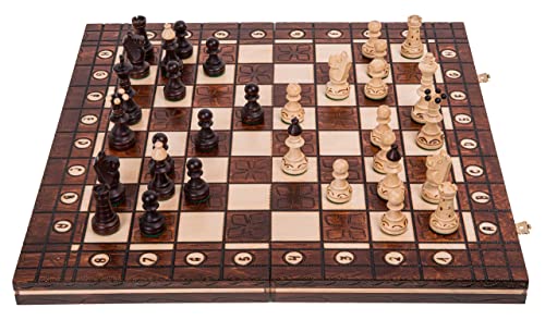 Square - Schach Schachspiel - JUNIOR AG - Schachbrett aus Holz 41 x 41 cm & Schachfiguren