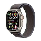 Apple Watch Ultra 2 (GPS + Cellular, 49 mm) Smartwatch mit robustem Titangehäuse und Trail Loop Armband (S/M) in Blau/Schwarz. Fitnesstracker, präzises GPS, extra Lange Batterielaufzeit, CO₂ neutral