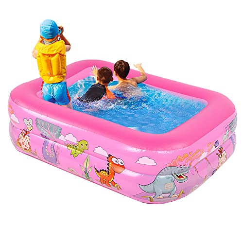 Aufblasbare Badewanne, Cartoon aufblasbarer Pool, große Größe für Kinder Heimgebrauch Kleinkinder 2 Farbe(Pink)