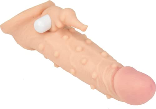 LUOWAN MäNner ÜBergroßEs Kondom Mit Vibration GroßEr Partikel Erweitern Und Erweitern Sie Die Analoge PenishüLle Mit Doppeltem Mund Wiederverwendbares Multifunktionales Flirt-Kondom (235 X 50 mm)