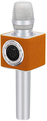 BONAOK Wireless Magic Sing Microphone, tragbare Kinder Karaoke-Maschine, wiederaufladbares Karaoke-Mikrofon, Geburtstagsgeschenk Mikrofon Lautsprecher IOS Android kompatibel D17 Orange