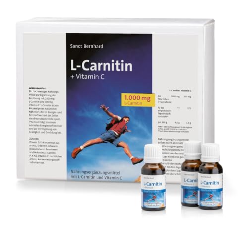 Sanct Bernhard L-Carnitin Trinkfläschchen, 1000 mg reines L-Carnitin und 300 mg Vitamin C, Inhalt 600 ml