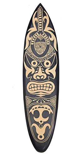 Interlifestyle Maori Tribal Deko Surfboard aus Holz 100cm Surfer Deko Surfbrett Polynesien