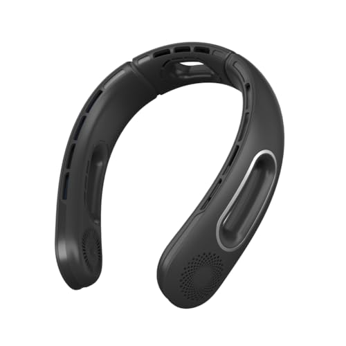AMMICCO Tragbarer USB-Halsventilator, ohne Klinge, persönlich, Mini-Halsband, Kühler, wiederaufladbar, USB, für Büro, Zuhause, Reisen, im Freien (schwarz)