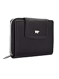 BRAUN BÜFFEL Damen Geldbörse aus echtem Leder Golf 2.0 - mit Reißverschluss - Portemonnaie für Frauen - 12 Kartenfächer - Schwarz