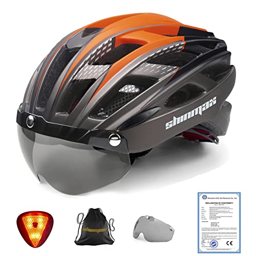 Fahrradhelm,CE-Zertifikat,Fahrradhelm mit Abnehmbarer Schutzbrille Visor Shield für Männer Frauen Mountain & Road Fahrradhelm Einstellbarer Sicherheitsschutz Skateboarding Ski & Snowboard
