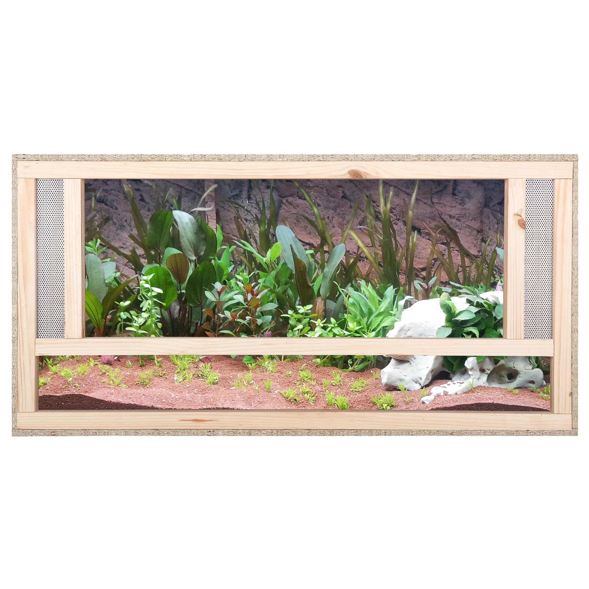 ECOZONE Holz Terrarium mit Frontbelüftung 80x50x50 cm - Holzterrarium aus OSB Platten -Terrarien für exotische Tiere wie Schlangen, Reptilien & Amphibien