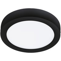 EGLO connect.Z Smart-Home LED Bad-Deckenlampe Fueva-Z, Ø 21 cm, ZigBee, App und Sprachsteuerung, Lichtfarbe (warmweiß-kaltweiß), dimmbar, Metall Aufbauleuchte schwarz, IP44