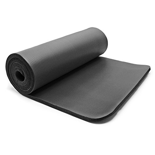 WilTec LUXTRI Yogamatte schwarz 185x80x1,5cm Turnmatte Gymnastikmatte Bodenmatte rutschfest extradick Sport