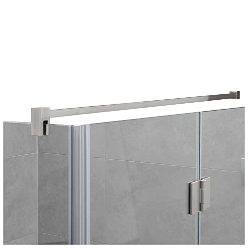 Stabilisierungsstange für Duschen, Stabilisator Duschwand, Stabilisationsstange Glas-Wand (100cm, Edelstahl Eckig)