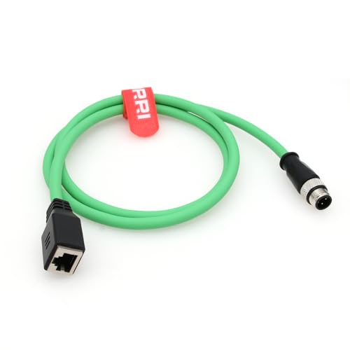 DRRI M12 4-poliger D-Code-Stecker auf RJ45-Buchse, Ethernet-Kat5E-Kabel für Profinet, EtherCAT, Ethernet/IP