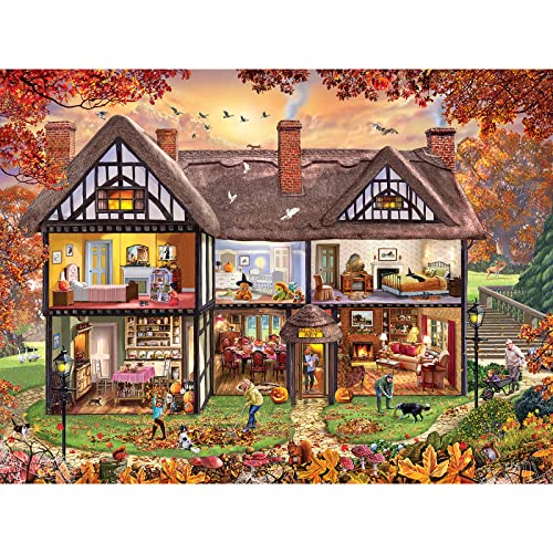 Bits and Pieces - 300-teiliges Puzzle für Erwachsene – "Season's House Autumn" – großes Puzzleteil von Steve Crisp – 45,7 x 61 cm