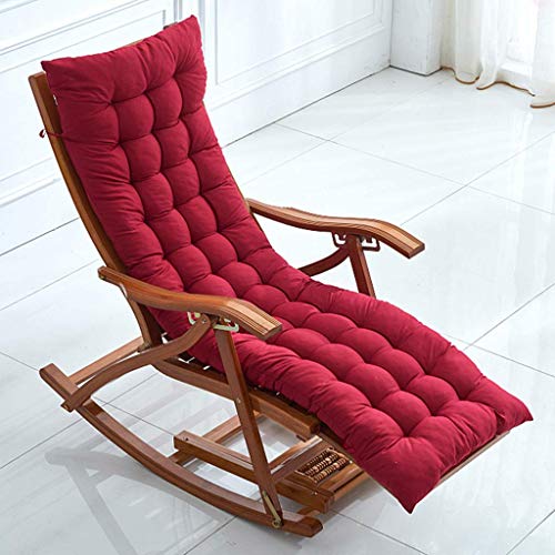 WFFF Bambus Patio Schaukelstühle mit Kissen Klappbare Sonnenliege mit Armlehne Fußmassage 330 lbs Gewicht Kapazität Garden Lounge Chair