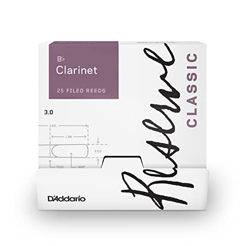 D'Addario Reserve Classic Blätter für Bb-Klarinetten (Stärke 3.0), 25 Stück
