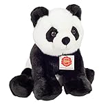 Teddy Hermann 92428 Panda sitzend 25 cm, Kuscheltier, Plüschtier mit recycelter Füllung