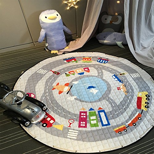 JameStyle26 Kinder Spielmatte Aufräumsack Spieldecke Teppich Kinderzimmer Kinderteppich Matte Teppich (Auto)