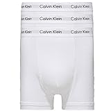 Calvin Klein Herren 3er Pack Boxershorts Trunks Baumwolle mit Stretch, Weiß (White), M