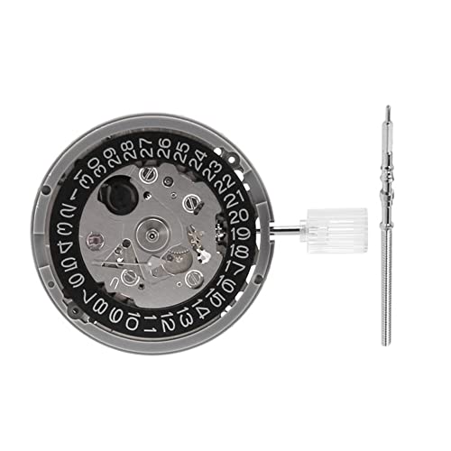 Malloy 1Set NH35/NH35A 3-Zeichen-Kalender 3-Nadel-Uhrwerk mit Hebel Hochpräzises Automatisches Mechanisches Uhrwerk Silberteile