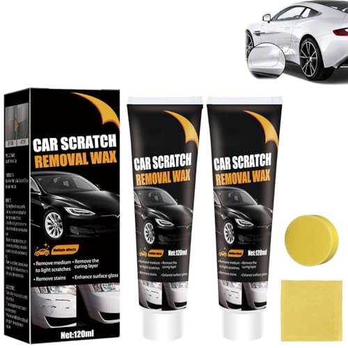 Sowhathow Car Scratch Repair Paste, Scratch Repair Wax for Car, Car Scratch Remover Wax, Car Paint Scratch Repair, Vehicle Paint Care, Scratch Repair and Renew Kit, With Sponge, Towel (2set)