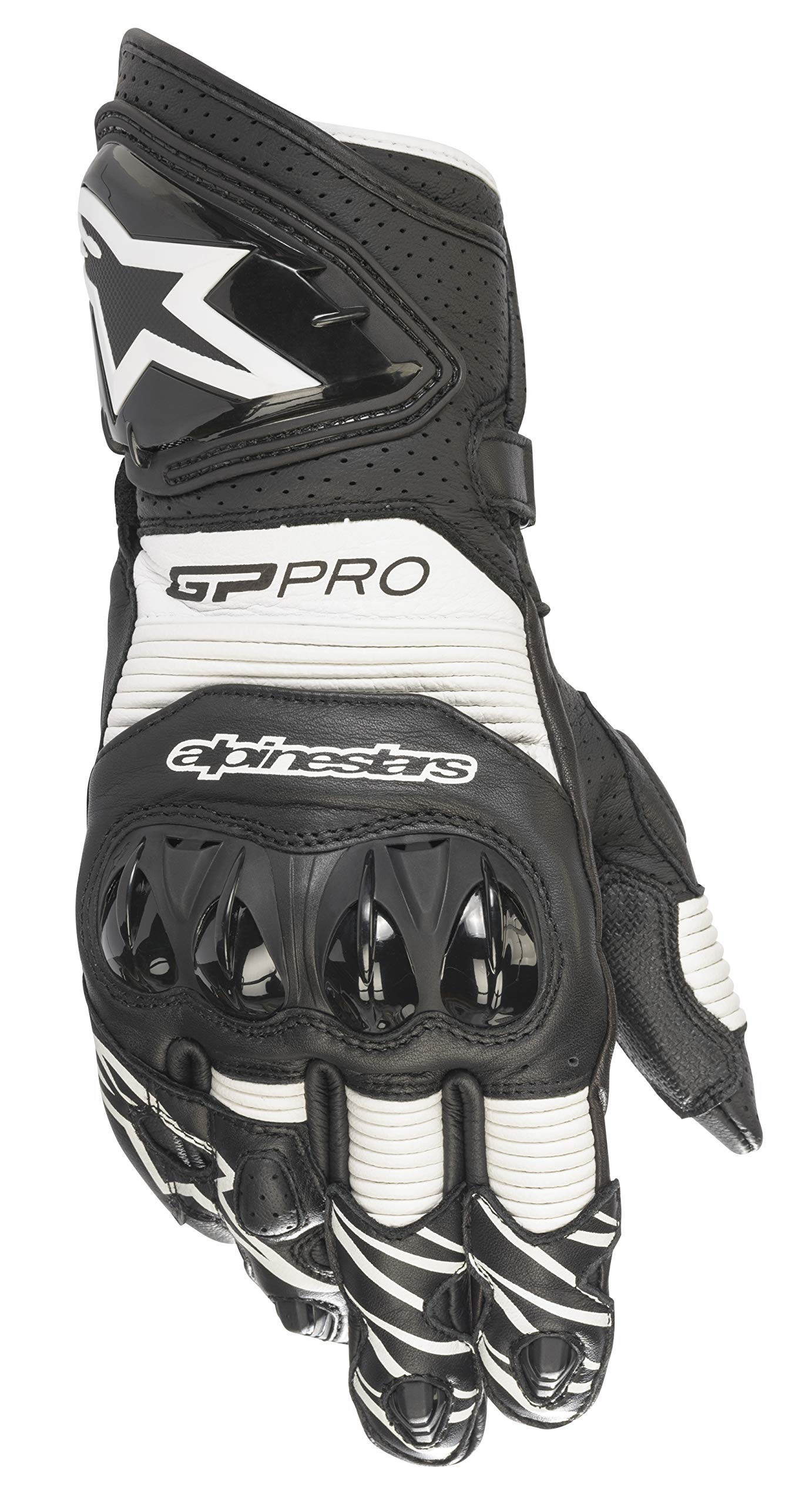 Alpinestars Gp Pro R3 Gloves Motorradhandschuhe, Black White, Schwarz/Weiß, M