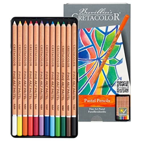 CRETACOLOR Pastel Pencils | Pastellstifte mit hoher Lichtechtheit | 12 Farben